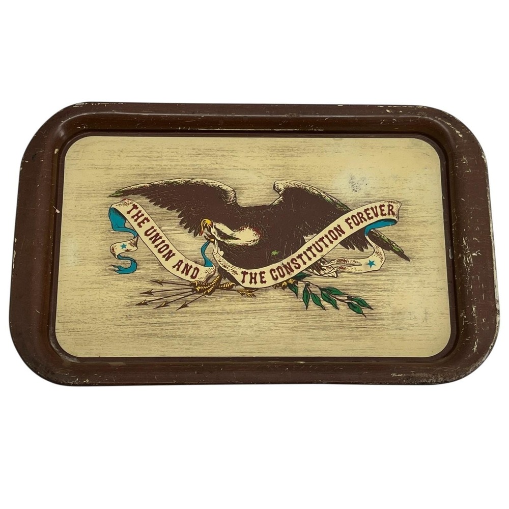 Metal Serving TV Tray The Union & The Constitution Forever VTG